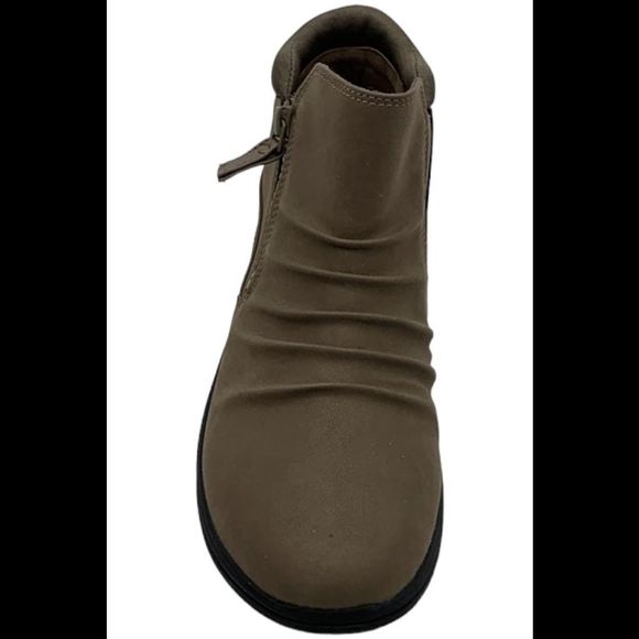 Clarks Cloudsteppers Slip-On Booties Breeze Range Dark Taupe - Medium - Picture 2 of 3